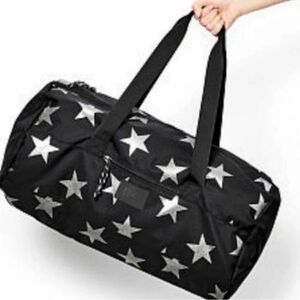 Pink tote bag with silver stars